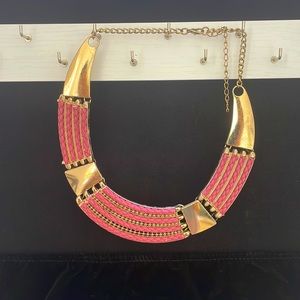 Necklace- pink + gold